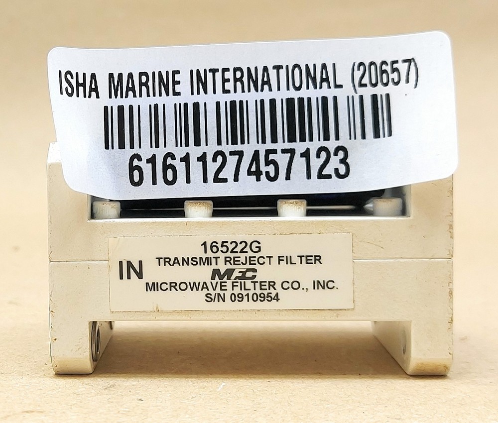 MICROWAVE FILTER CO.16522G TRANSMIT REJECT FILTER
