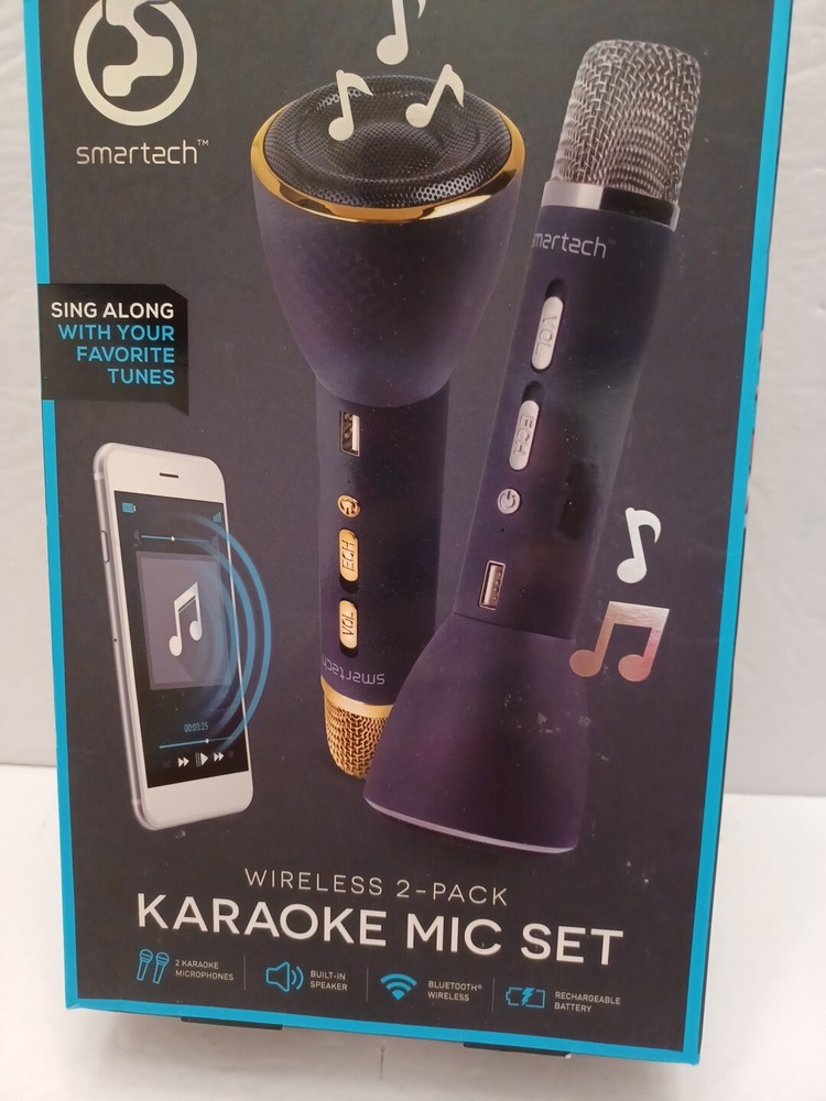 Bluetooth Wireless Karaoke 2-Pack Mic Set SMART TECH NIB FREE SHIPPING