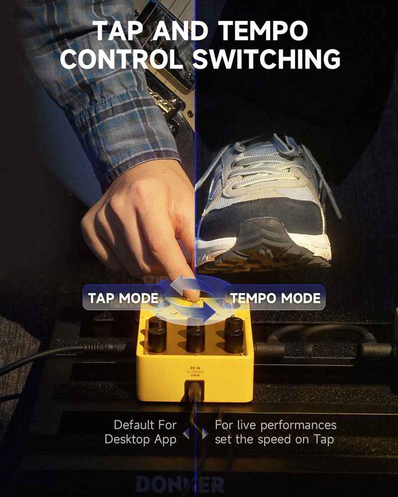 Donner Yellow Fall II Effect Pedal Delay & Reverb Combo Effect 2X2 Output /Input