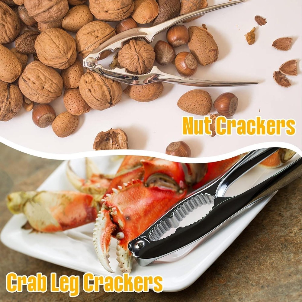 8 Pcs Lobster Crackers and Picks Set, Crab Leg Cracker Tools, Silver