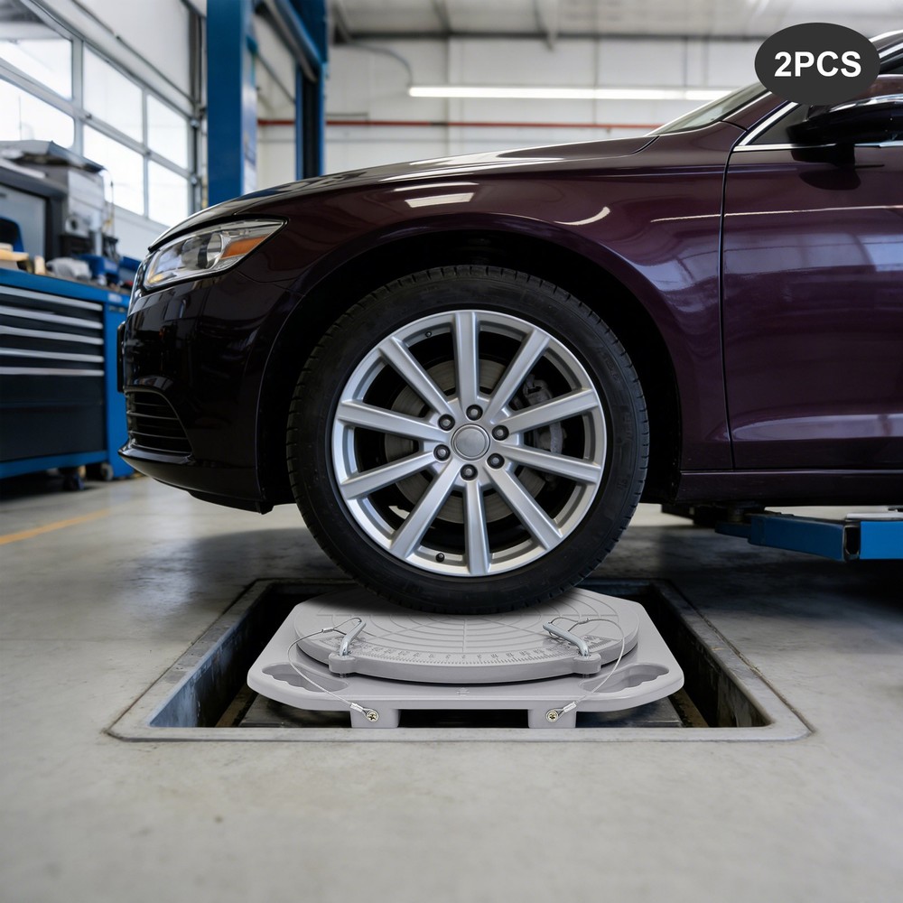 2pcs 5 Ton Front End Wheel Alignment Turntable Plate 360° Rotating Plate Table