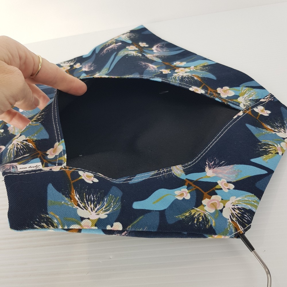 Peg Bag Handmade Navy Blue Floral Patterned Lined Laundry Clothes Peg Holder