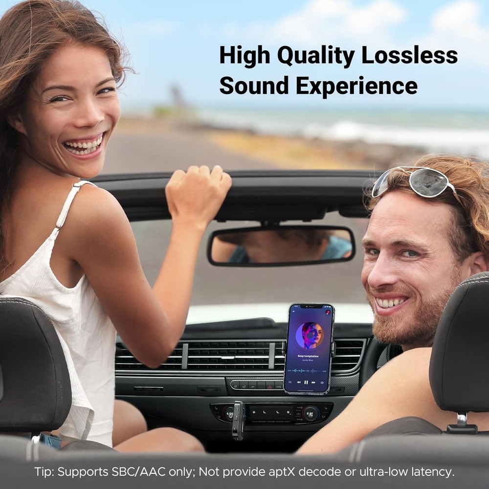 UGREEN 5.4 Aux Bluetooth Adapter, Noise Cancelling 3.5mm AUX Black