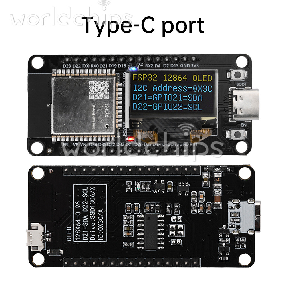 0.96" ESP32 ESP-32D WIFI Bluetooth Development Board OLED CH340C Module Type-C