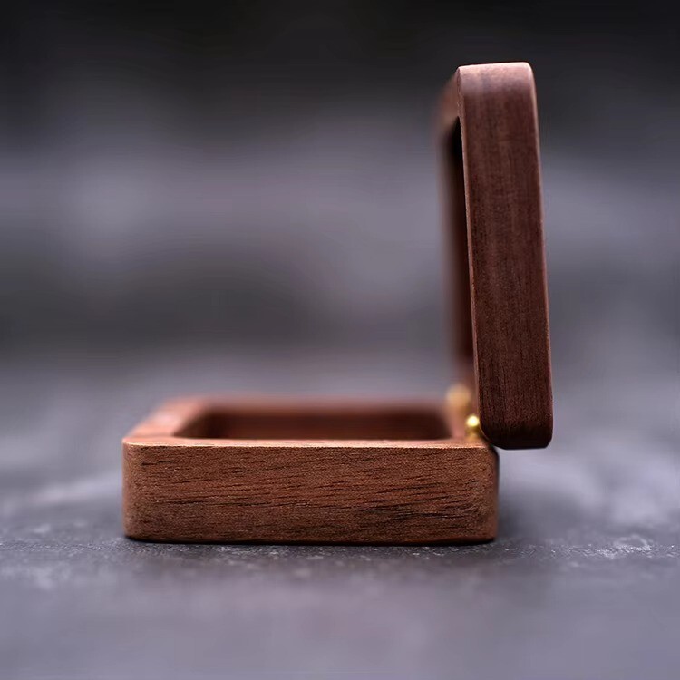 10PC Walnut Wooden Ring Box - Model 3 - BLANK