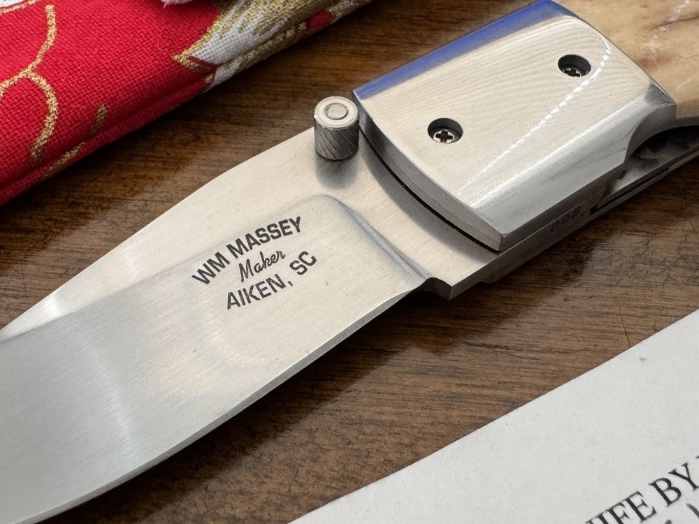 Bill Massey Custom Folding Knife ATS-34 Blade Nice Handle