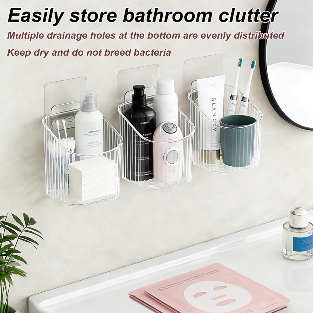 4 Pack Acrylic Wall Mounted Storage Racks, Stackable Cabinet Door Storage Con...