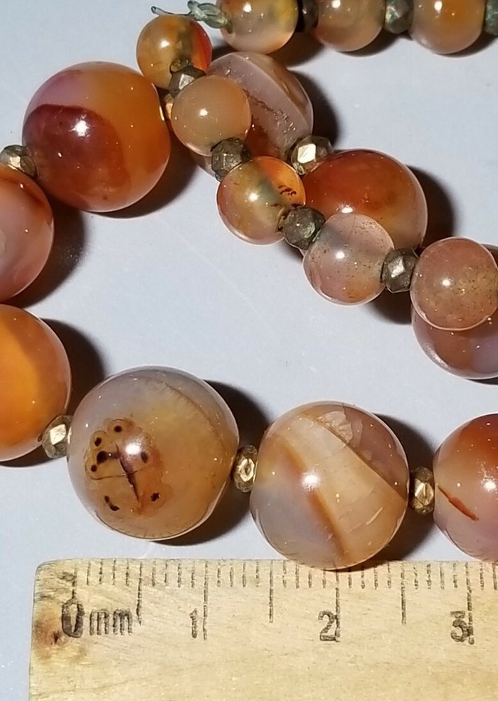 Vintage Agate/Carnelian Beads Necklace