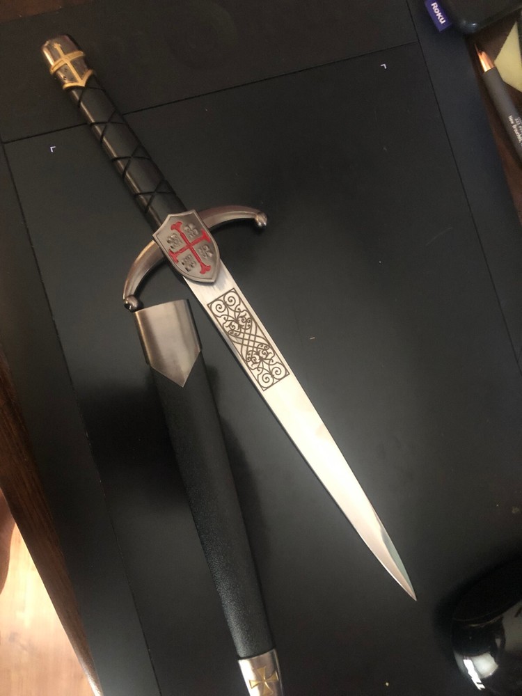 Guard Crusader Dagger, New in Box, Decorative Dagger, Black Handle
