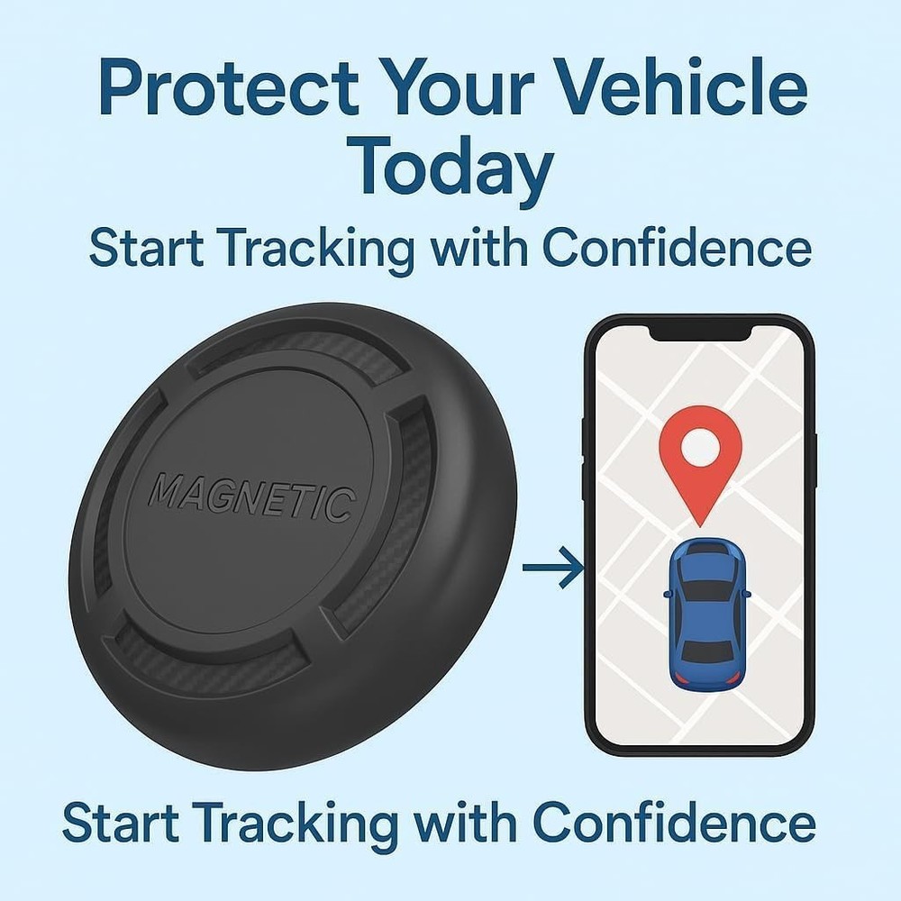 Magnetic Hidden GPS Tracker for Vehicles - Android, No Subscription, Long Bat...