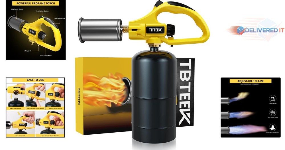 Powerful Sous Vide Cooking Torch with Safety Lock & Adjustable Flame Features