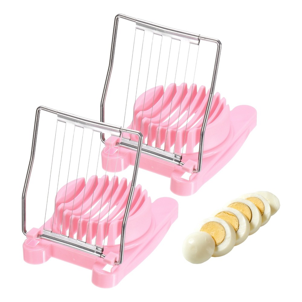 2 Pack Egg Slicer for Hard Boiled Eggs, Pink