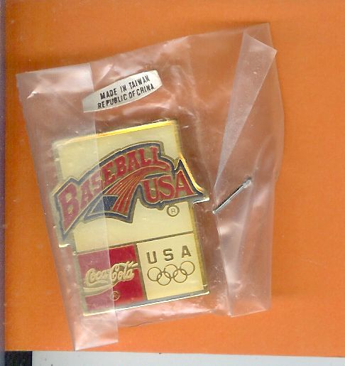 USA BASEBALL Coca Cola Olympic Pin