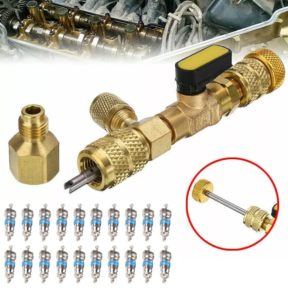 HVAC Tool AC Schrader Valve Core Remover Dual Size 1/4 and 5/16 Port Installer
