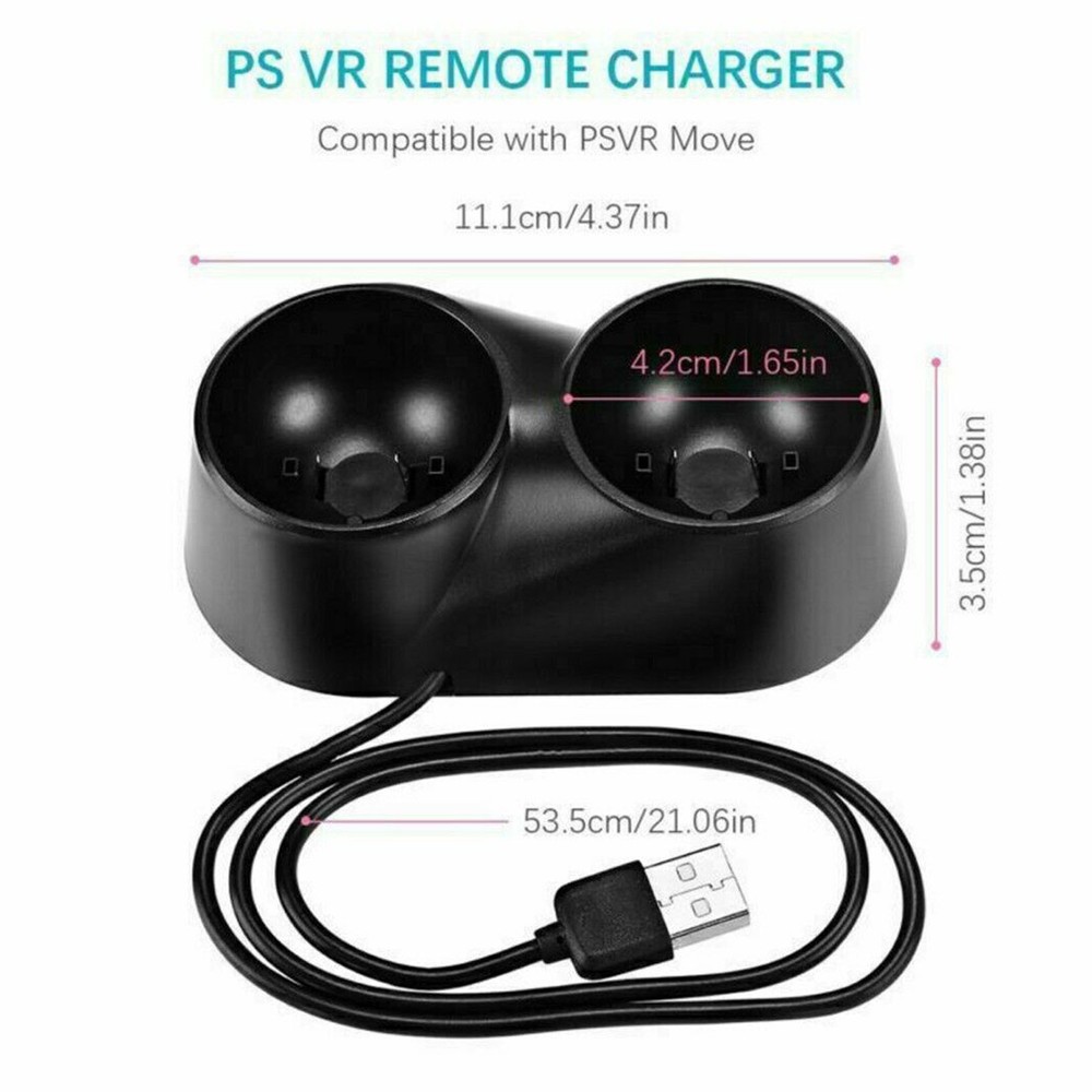 1x Dual Charger Dock for PS4 VR Motion Controller Playstation Move Controller US