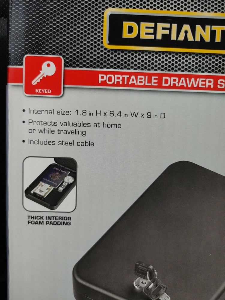 DEFIANT Portable Drawer Safe: KEY LOCK