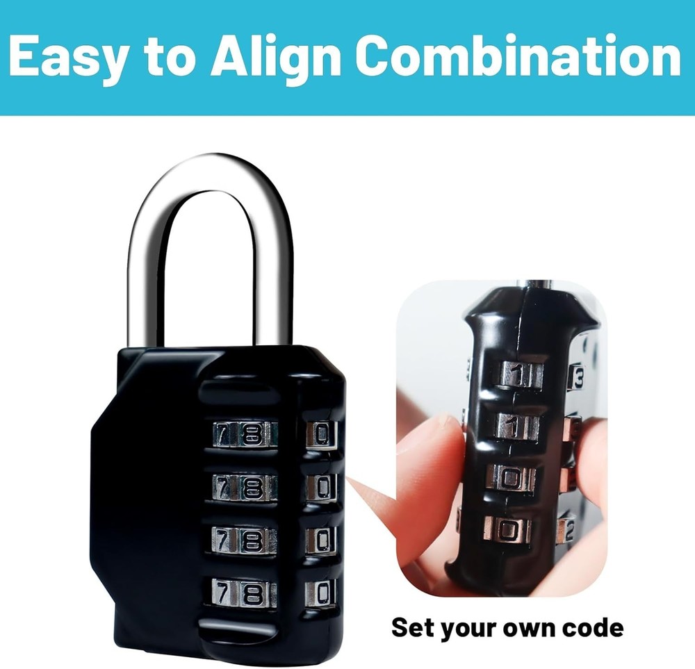 Heavy-Duty Waterproof Combination Lock for Toolbox, Gates & Storage Units