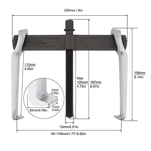 ChgImposs 8 Inch 2-Jaw Gear Puller, Adjustable Bearing Puller Gears,