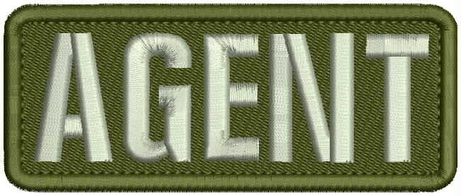 AGENT EMBROIDERY PATCH 2X5 VELCR@ ON BACK