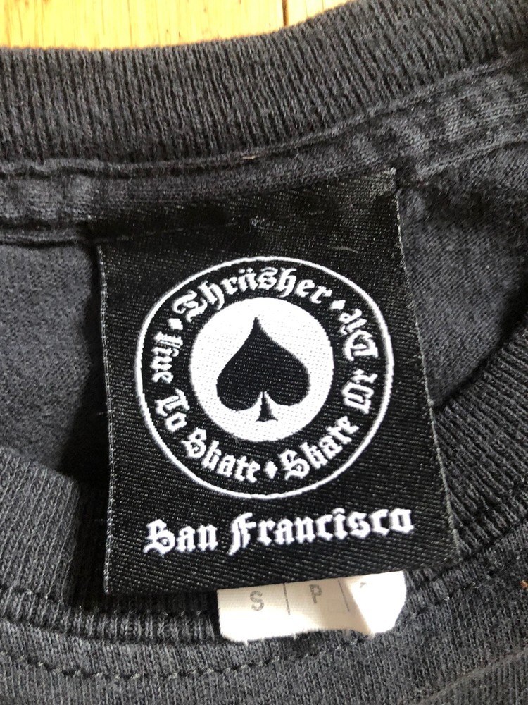 Thrasher Black Tshirt with flames Size S