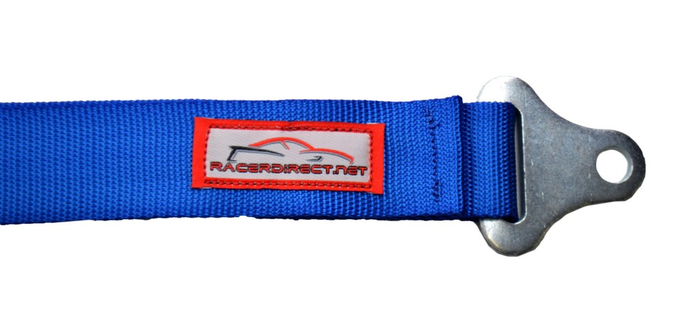 2" LATCH & LINK Y FLOOR MOUNT HARNESS. 3 POINT BUGGY BELT BLUE