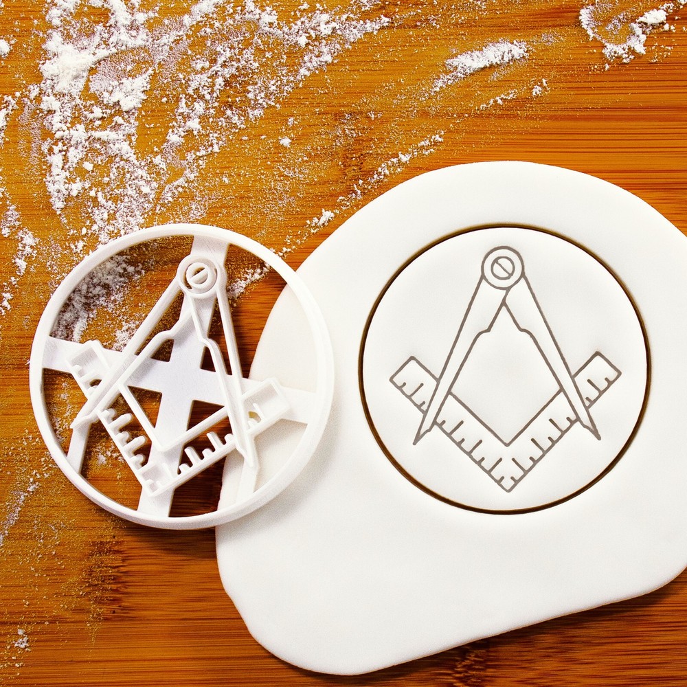 Masonic Square & Compasses Cookie Cutter (no G) - Freemasonry architect geometry