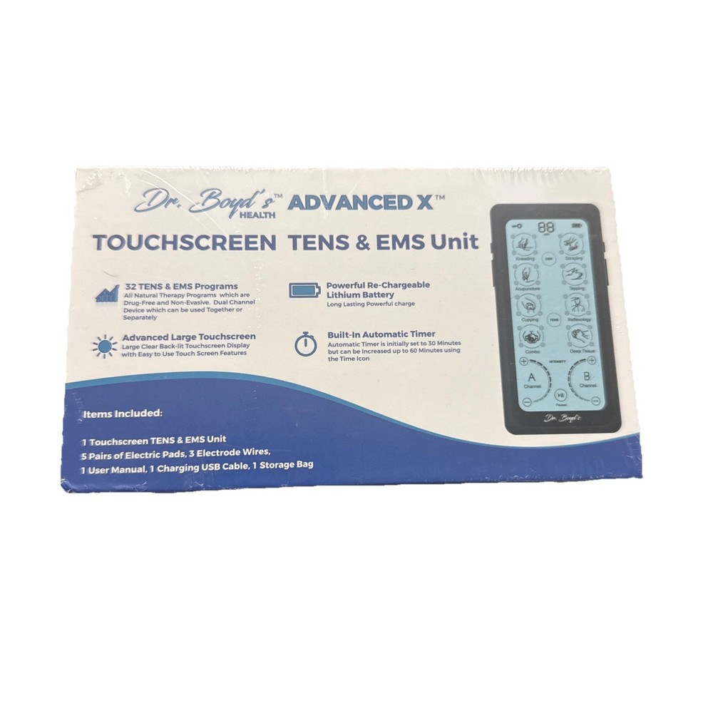Dr. Boyd's "Advanced X" Touchscreen TENS & EMS Unit 32 Modes 8 Settings