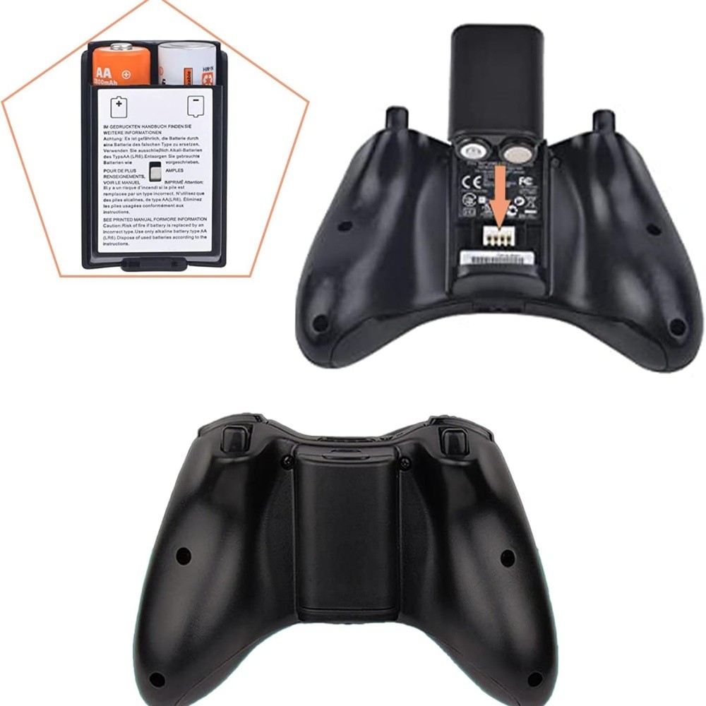 4PC AA Battery Back Cover Case Shell Pack For Xbox 360 Wireless Controller Black