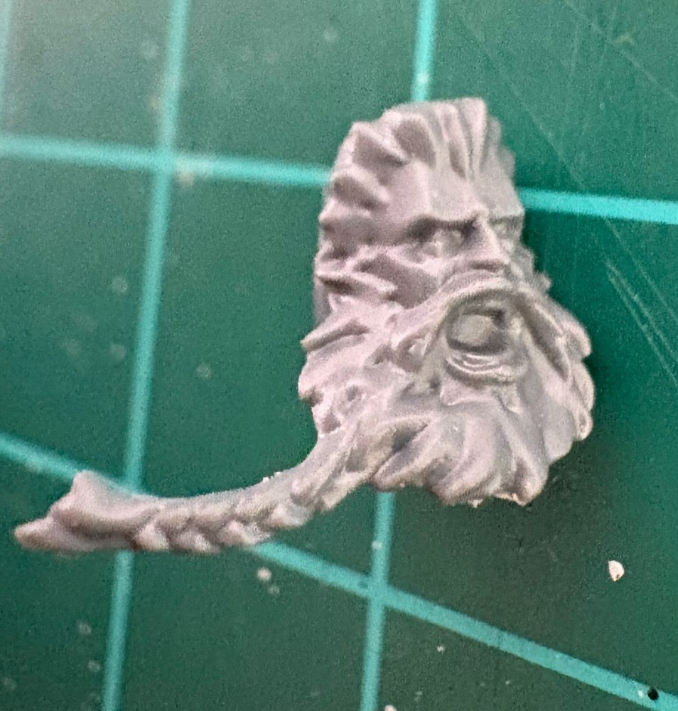 Space Wolves Space Marine Head E Unhelmeted Braided Beard 40K Bits Kitbash