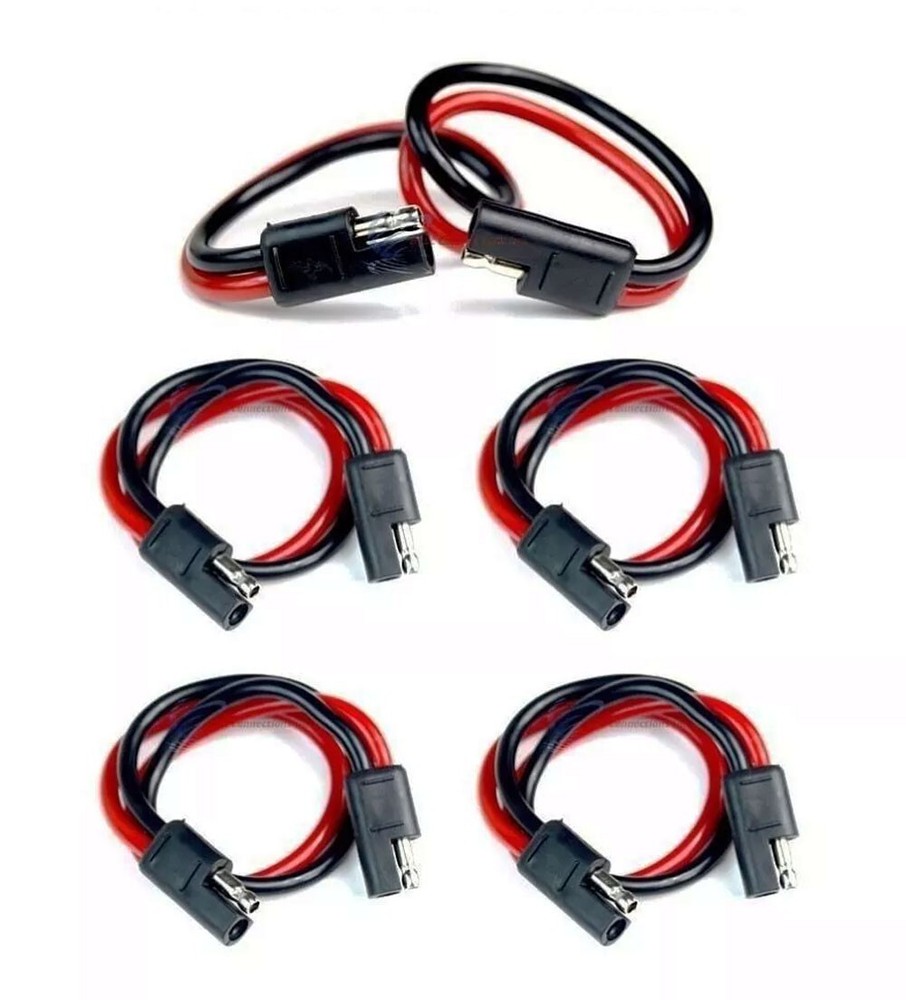 5 Pieces 8 Gauge 12" Quick Disconnect Polarized Inline Power Cable Wire Harness