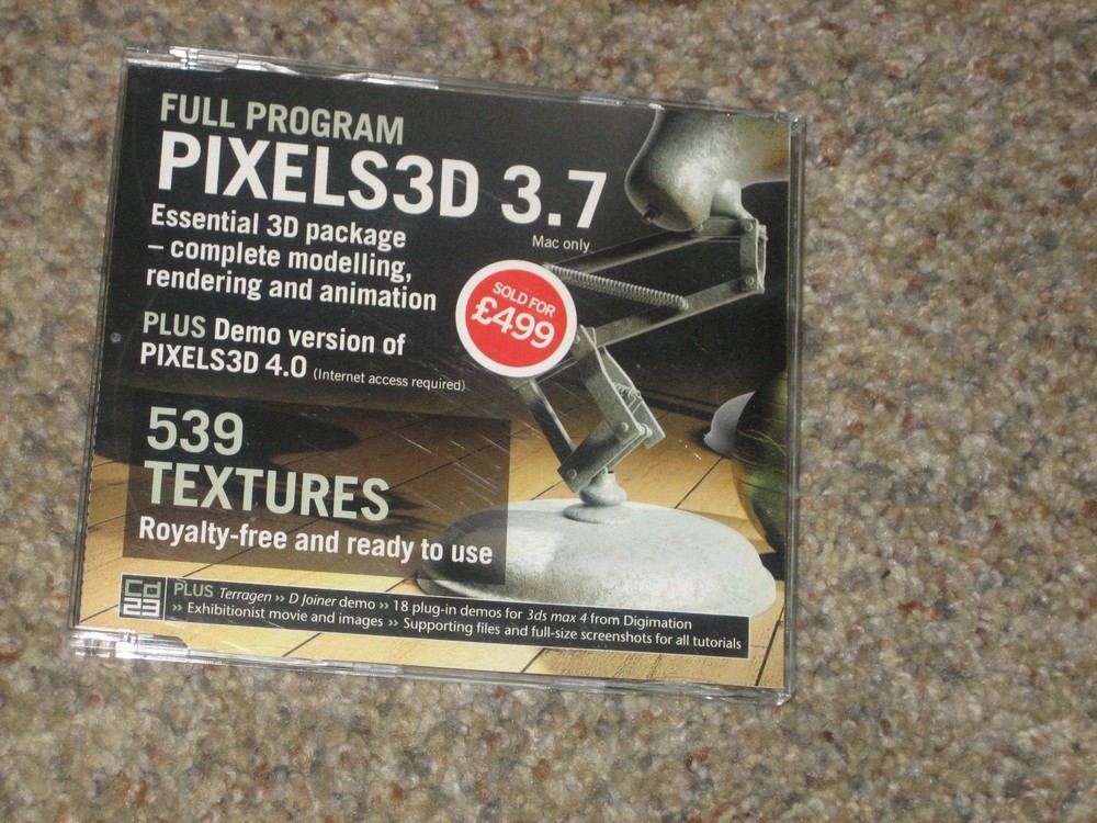 MAC -FULL PROGRAM PIXELS3D 3.7 ESSENTAIAL MODELLING,RENDERING & ANIMATION