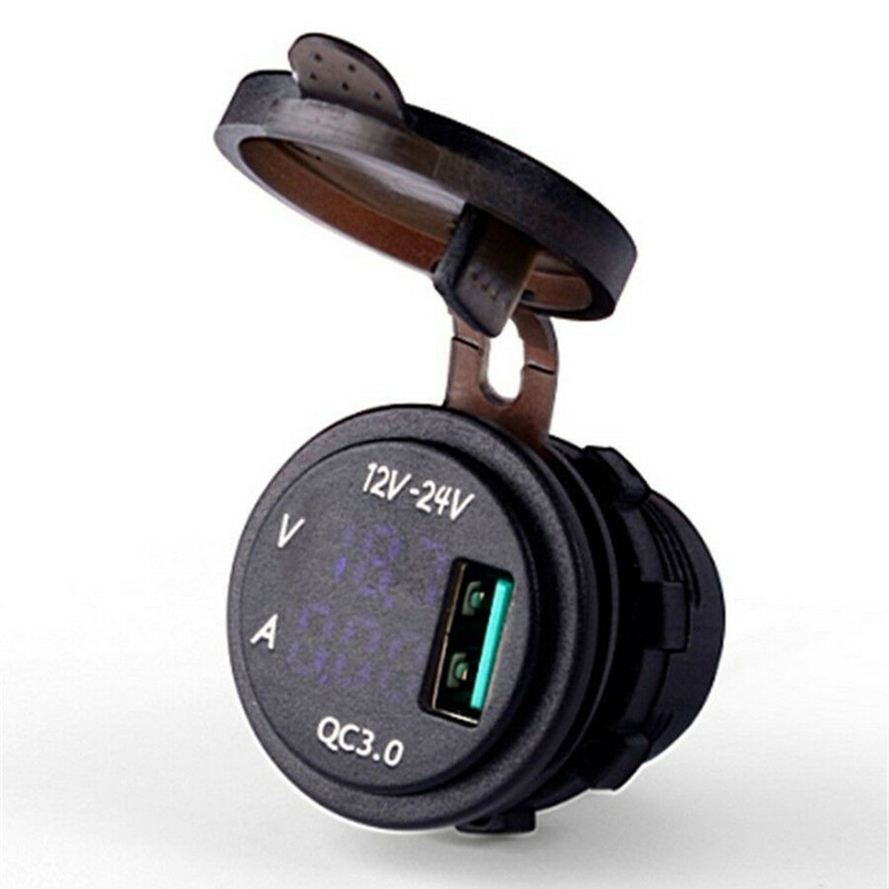 Socket LED Motorcycle USB Fast Socket Volt Voltage Waterproof DC 12/24V