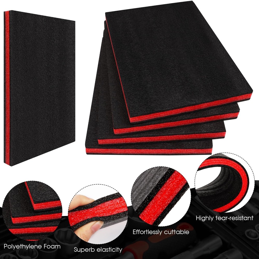 4Pack 16×12×1 inch Tool Box Foam, Polyethylene Shadow Kaizen Foam Pad Sheets ...