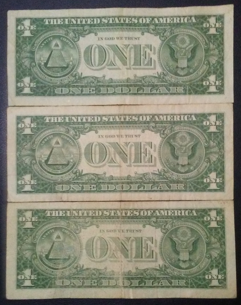1957 plain/A/B Silver Certificate NOTES (3 note lot)