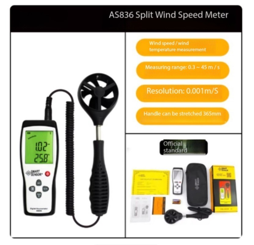 High-Precision Handheld Thermocouple Anemometer