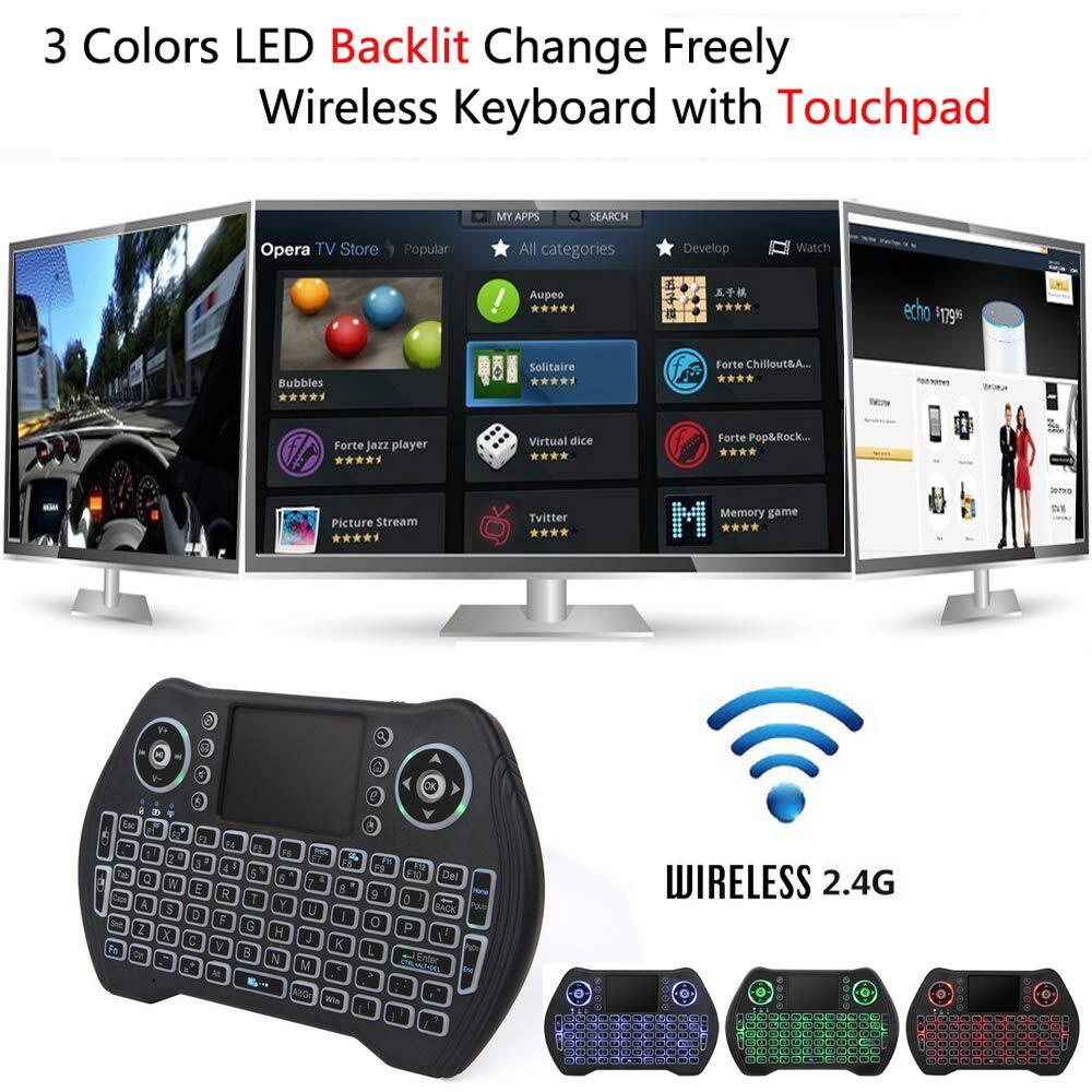 Backlit Mini Wireless Keyboard Touchpad Mouse Combo Handheld Keyboard