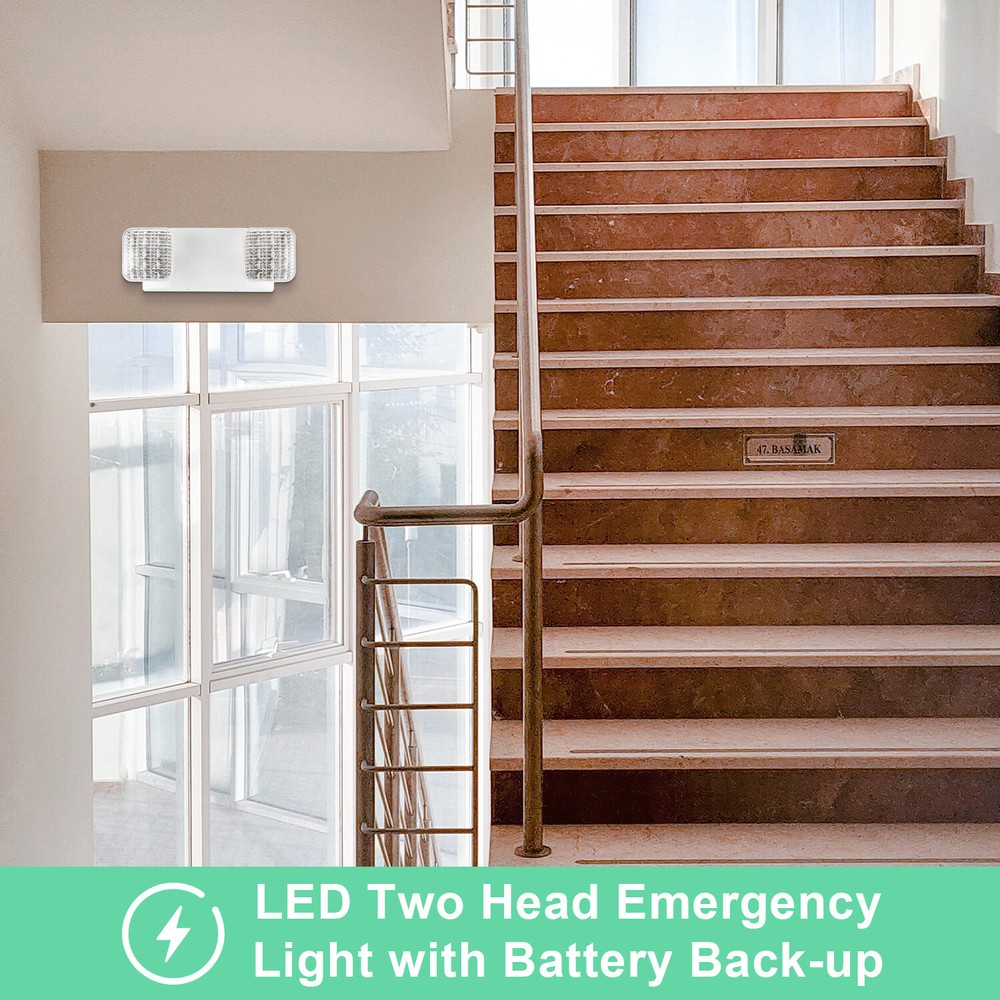 4 pack LED Emergency Lights , Exit Sign Light Adjustable Dual Head Battery Back