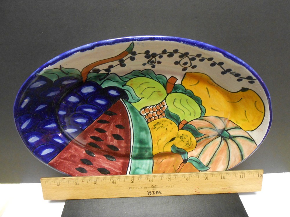 Handpainted Fruit Platter 12" by 8.5"
