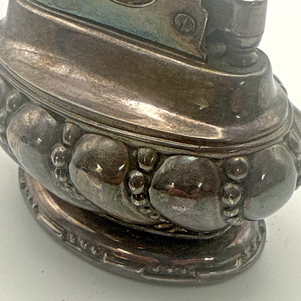 VTG Silver Plate Table Lighter & Cigarette Holder Art Deco Crown Ronson READ