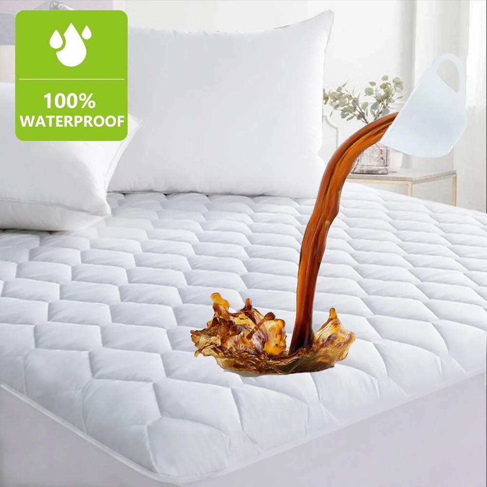 Waterproof Quilted Mattress Protector Microfiber Pad Cover All Sizes Deep Pocket