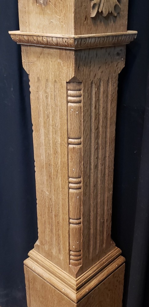 Restored Ornate Solid Oak Newel Post 54 1/2" by 7 1/2" GA9704