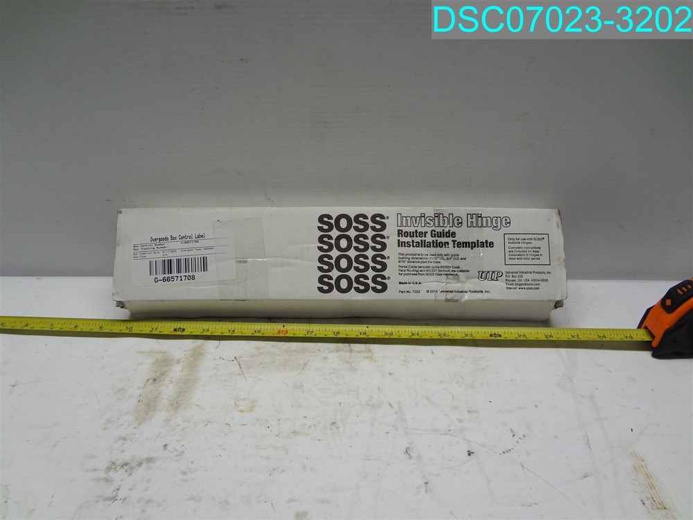 SOSS INVISIBLE HINGE ROUTER GUIDE INSTALLATION TEMPLATE 7033