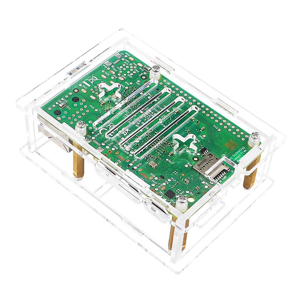 Easy Install Acrylic Clear Protective Case Box W/ Cooling Fan for Raspberry Pi 5