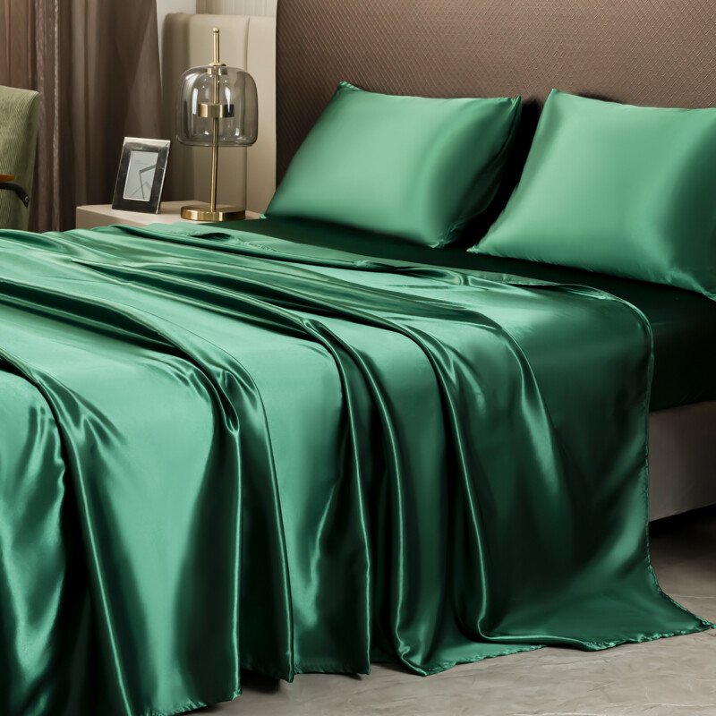 Satin Silk For Bedding Flat Bed Sheet / Pillowcase / Flat Sheet Queen/King Bed