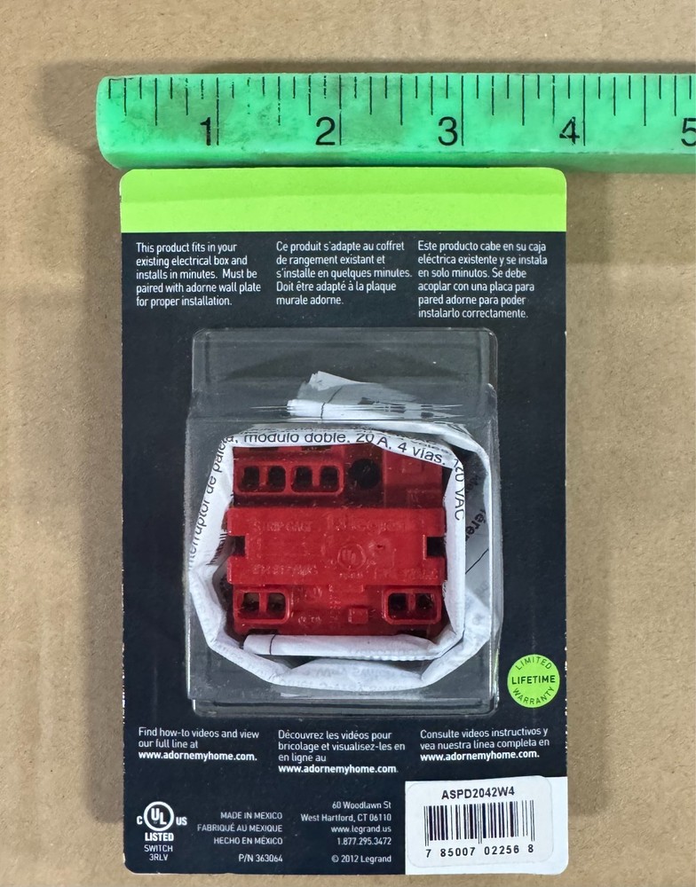 adorne® Home Lighting Controls Paddle Switch White 4 Way Switch ASPD2042W4