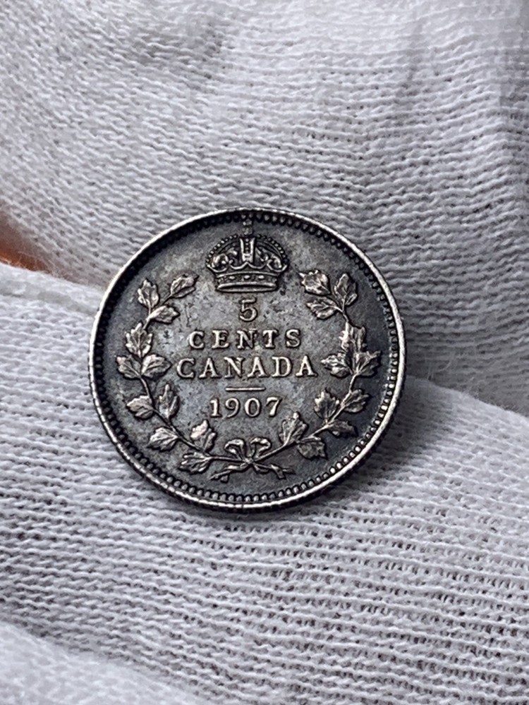 1907 Canada Silver 5 Cents (A2572)