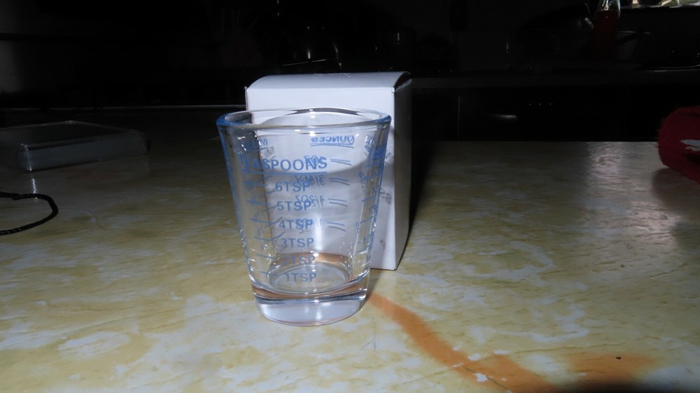 SHOT GLASS MINI MEASURE MEASURING CUP BLUE