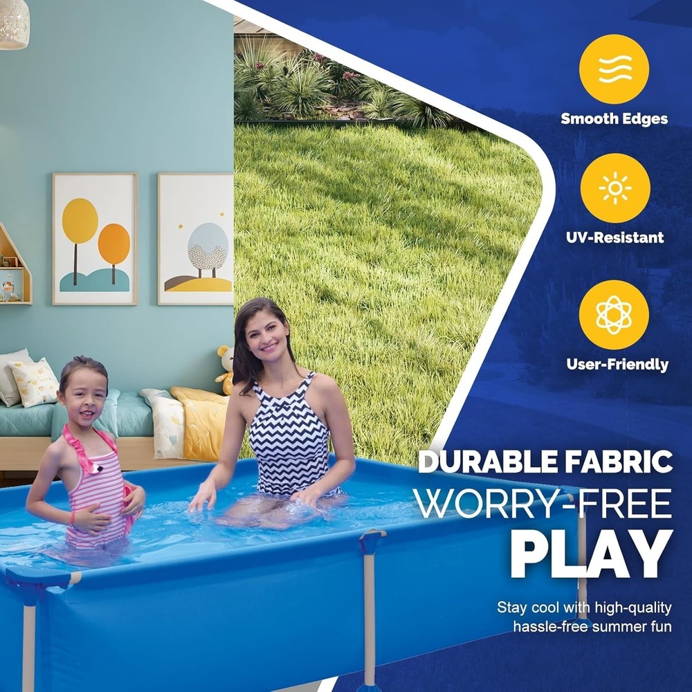 Quick-Install Above Ground Pool - Spacious 6.2ft x 4.2ft Rectangular Design