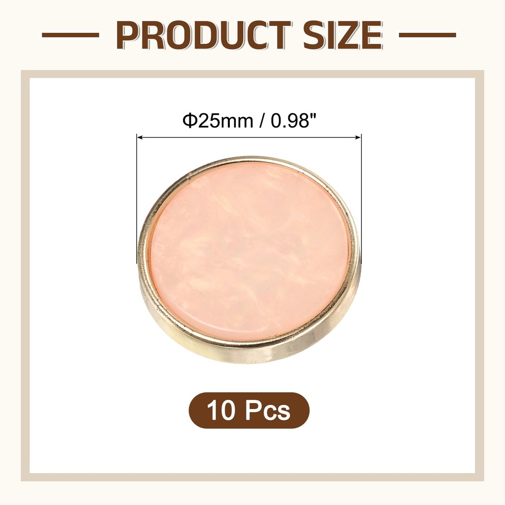 10Pcs Round Button, 25mm/1" Resin Decorative Pattern Button, Light Pink
