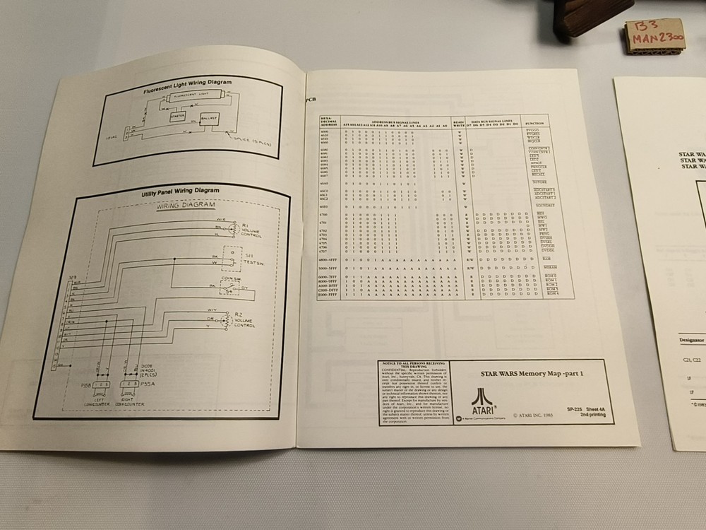 1983 Atari Star Wars Operators Manual TM-225 , Schematic package EX CONDITION!